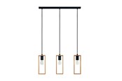 Lampen - EGLO LITTLETON LANGE TAFEL L710 3XE27 ZWART/HOUT FSC - 44052