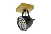 Lampen - EGLO GATEBECK SPOT E14 HOUT/ZWART - 49076