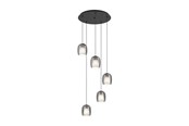 Lampen - EGLO CIAMPINO CLUSTER 5XE27 ZWART/ZWART TRANSP. - 901194