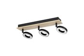 Lampen - EGLO RIELVES SPOT RAIL L400 3X4.2W HOUT/ZWART/WIT FSC - 901204