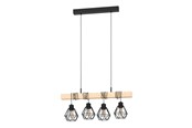Lampen - EGLO TOWNSHEND 5 LANGE TAFEL 4XE27 L700 ZWART/HOUT - 34041