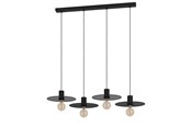 Lampen - EGLO IKESTON LANGE TAFEL 4L E27 ZWART/RASTER - 43732