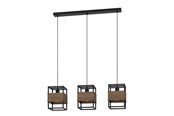 Lampen - EGLO DEVESHAM LANGE TAFEL 3XE27 ZWART HOUT - 43805