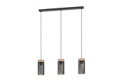 Lampen - EGLO KILNSDALE LANGE TAFEL 3XE27 ZWART/HOUT - 43834