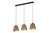 Lampen - EGLO LAVISTER LANGE TAFEL L910 3XE27 ZWART/NATUREL FSC - 44073