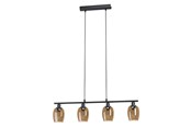 Lampen - EGLO ZABALEA LANGE TAFEL 4XE14 L785 ZWART/AMBER - 98765