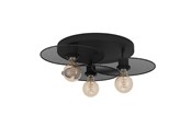 Lampen - EGLO IKESTON PLAFONDLAMP 3L E27 ZWART/GRILLE - 43728
