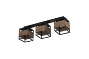 Lampen - EGLO EVESHAM PLAFONDLAMP 3XE27 ZWART HOUT - 43804