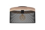Lampen - EGLO KILNSDALE PLAFONDLAMP E27 ZWART/HOUT - 43832