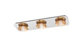 Lampen - EGLO TORANO PLAFOND 3X510LM DEMPINGB. CHROOM/GOUD - 97523