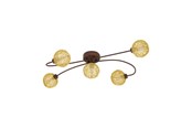 Lampen - EGLO CARIS 1 PLAFONDLAMP 5X360LM ROEST - 97727
