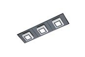 Lampen - EGLO MASIANO 1 WAND/PLAFOND 3L ZWART/SATIJN - 99363