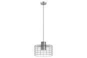 Lampen - EGLO MILLIGAN HANGER E27 Ø380 ZINK - 43649