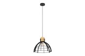 Lampen - EGLO STILLINGTON HANGLAMP E27 ZWART/HOUT - 43769