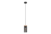 Lampen - EGLO KILNSDALE HANGER E27 ZWART/HOUT - 43833