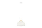 Lampen - EGLO SUMMERHILL HANGER Ø400 HOUT/WIT PAPIEREN KAP FSC - 44064