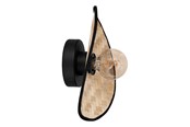 Lampen - EGLO MARYWELL WALL 200X300 E27 ZWART/BAMBOE - 44045