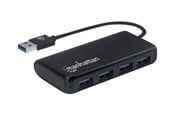 USB hub - IC INTRACOM Manhattan USB-A 4-Port Hub 4x USB-A Ports 5 Gbps (USB 3.2 Gen1 aka USB 3.0) Bus Power SuperSpeed USB Black Three Year Warranty Box USB hub - 4 - Zwart - M164900