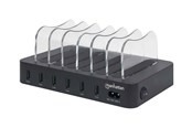 Batterijen & batterijgrepen - IC INTRACOM Manhattan Charging Station 6x USB-A Ports Outputs: 6x 2.4A Smart IC LED Indicator Lights Black Three Year Warranty Box - M102254