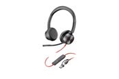 Headphones/Headsets - HP Poly Blackwire 8225 Stereo Microsoft Teams Certified USB-C Headset +USB-C/A Adapter (8X225AA) - 8X225AA