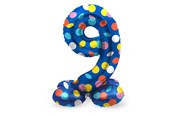 Speelgoed - Folat BV Standing Foil Balloon Colorful Dots Number 9 - 72cm - 63979