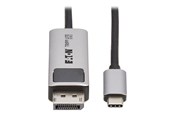 Beelscherm- en tv-kabel - Eaton Tripp Lite Series USB-C to DisplayPort Active Adapter Cable M/M 8K 60Hz 4K 144Hz HDR 4:4:4 HDCP 2.3 Black 3ft - U444-003-DP8K6