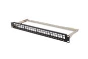 Accessoires - Lanberg Patch Panel Blank 24-Port 1U 19" FTP for Keystone Modules Black - PPKS-0924-B