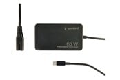 Laptop oplader - Gembird - USB-C power adapter - power delivery GaN fast - 65 Watt - NPA-AC-PDQC65-01