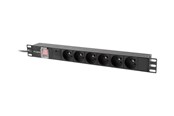 Voedingskabel (extern) - Lanberg - power distribution unit - 2500 Watt - PDU-06E-0200-IEC-BK