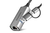 Netwerk-adapter (netwerkkaart, printserver, enz.) - AXAGON Gigabit Ethernet Adapter USB-C+ USB-A - ADE-TXCA