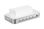 Tablet - Adapters & Opladers - 4smarts Charging station Team 100W 1x USB-A port 5x USB-C ports includes 6 cables silver - 541281