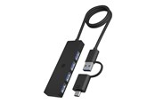 USB hub - ICY BOX IB-HUB1424-C3 - hub - 4 ports USB hub - 4 - USB 3.2 - Zwart - IB-HUB1424-C3