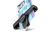 Geheugenkaart - adapter en kaartlezer - AXAGON USB-C Smart Card  /ID Card PocketReader - CRE-SMPC