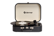 Platenspeler - DENVER VPL-130DGR Retro designed suitcase turntable with PC recording via USB - Platenspeler Zwart - VPL-130DGR