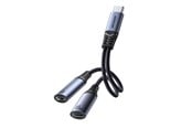 USB-kabel - Joyroom SY-C03 USB-C to 2x USB-C 2in1 DAC adapter - black - SY-C03