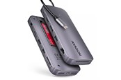 USB hub - AXAGON Gen2Combo 12-in-1 USB-C 10 Gbps HUB USB hub - 12 - USB 3.2 - Grijs - HMC-12GM2