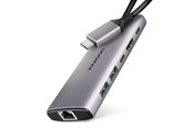 USB hub - AXAGON Combo 6-in-1 USB-C 10 Gbps HUB USB hub - 6 - USB 3.2 - Zilver - HMC-6G2L