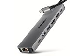 USB hub - AXAGON Dual 4K Display USB-C 5 Gbps 7-in-1 HUB USB hub - 7 - USB 3.2 - Grijs - HMC-7HX2