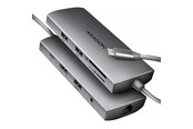 USB hub - AXAGON SuperSpeed USB-C Hub USB hub - 9 - USB 3.2 - Grijs - HMC-8HLSA