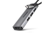 USB hub - AXAGON Starter 4-in-1 USB-C 5 Gbps Hub with HDMI and 3 USB-A USB hub - 4 - USB 3.2 - Zilver - HMC-H3A