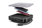 USB hub - AXAGON UFO 9-in-1 USB-C 10 Gbps HUB USB hub - 8 - USB 3.2 - Zwart - HMC-UFO