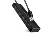 USB hub - AXAGON SuperSpeed USB-A Travel Hub USB hub - 4 - USB 3.2 - Zwart - HUE-C1A
