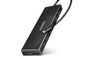 USB hub - AXAGON SuperSpeed USB-C Flat Hub with 30 cm Cable USB hub - 7 - USB 3.2 - Zwart - HUE-F7C