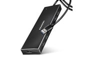 USB hub - AXAGON SuperSpeed USB-A Flat Hub with 1 m Cable USB hub - 7 - USB 3.2 - Zwart - HUE-F7A
