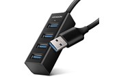 USB hub - AXAGON SuperSpeed USB-A Mini Hub USB hub - 4 - USB 3.2 - Zwart - HUE-M1A