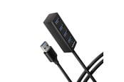 USB hub - AXAGON SuperSpeed USB-A Mini Hub with 1.2 m Cable USB hub - 4 - USB 3.2 - Zwart - HUE-M1AL