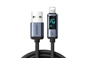 USB-kabel - Joyroom Prism Series A16 Lightning / USB-A Cable 2.4A 1.2m with LED Display - Black - S-AL012A16