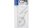 School accessoires - CENTRUM Geometry set 20cm. 4 pieces. Clear plastic - 80946