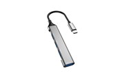 USB hub - Dudao HUB 4in1 USB-C - 4x USB-A (3 x USB2.0 / USB3.0) 6.3cm black (A16T) USB hub - 4 - USB 2.0 - Zwart - 6973687247065