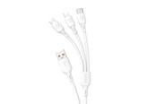 USB-kabel - Dudao USB C / micro USB / Lightning 480Mb/s 6A 1.2m - white - 6973687244606